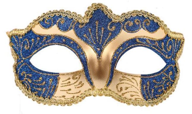 verkoop - attributen - Themafeest - Venetiaans masker blauw